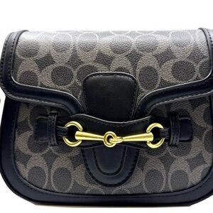 Elegant Black and Gray Designer Shoulder Bag